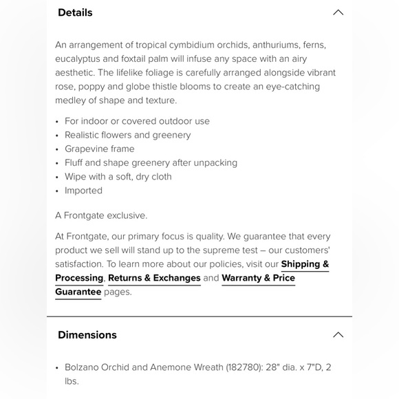 Frontgate Orchid Wreath - NWT - Picture 6 of 16